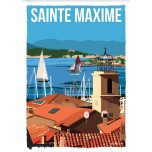AF247 - Lot de 5 Affiches Sainte Maxime - 20x30cm